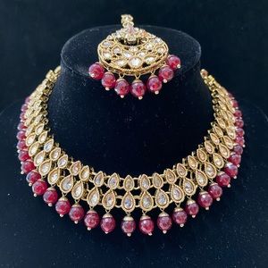 Indian Gold Necklace with Earrings- BRAND NEW!